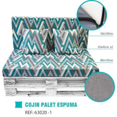 Sponge pallet pad set 4 pieces, include seat and back, Ideal for garden, terrace, Patio balcony