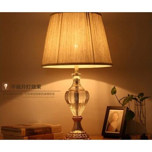 Desk Lamp Bedroom Bedside Lamp European-Style Modern Simple Bedside Lamp Hotel Room Crystal Lamp Luxury Living Room Desk Lamp