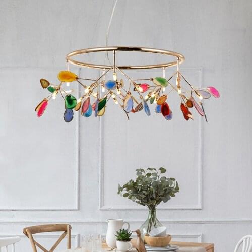 Nordic Luxury LED Chandeliers Modern Art Colorful Master Kitchen Light Firefly Bedroom Living Room Lighting Kitchen Pendant Lamp