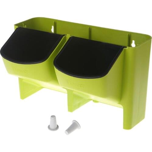 P82C Self Watering Flower Pot 2 Pocket Stackable Vertical Wall Hanging Succulents Planter for Garden