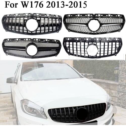 Front Racing Billet Bumper Grille Cover For Mercedes Benz W176 A-Class A160 A180D A200D A220 A250 2013 2014 2015 Diamond GT