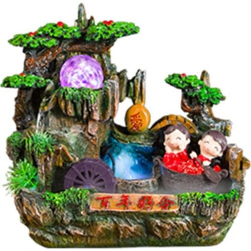 Fake mountain big Atomizing humidifier and fengshui wheel humidifier home decoration craft gift room office fortune wedding