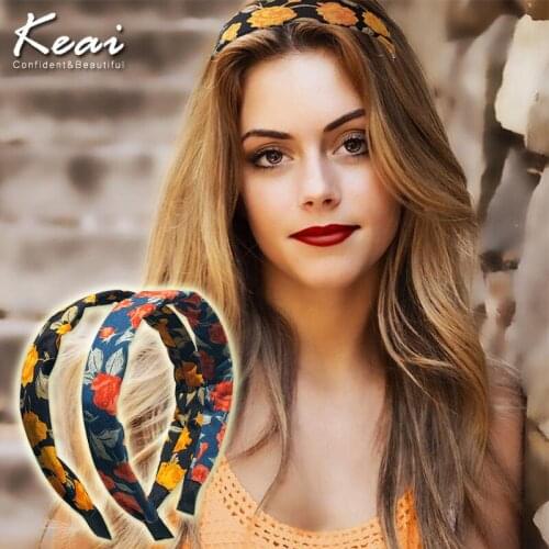 Printing Flower Hair Bands Women Headdress Solid Color Cloth Headband Bezel Girls Hairband Hair Hoop Female Hair Accessories