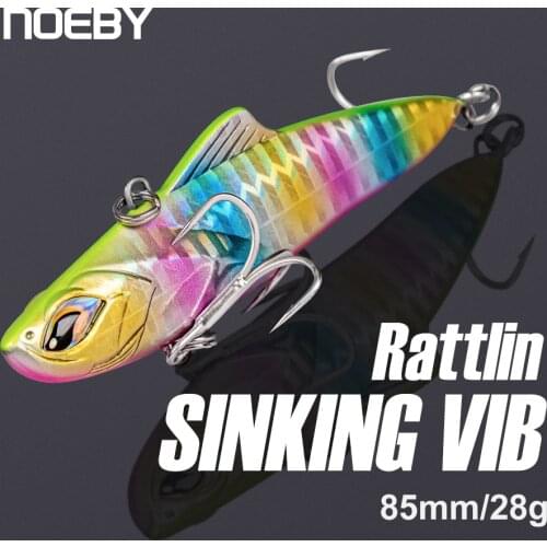 NOEBY Rattlins Fishing Lures 85mm 28g Sinking Vibration Rattling VIB Swimbaits 1903 Artificial Hard Bait For Winter Fishing Lure