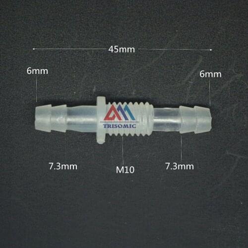 6mm-M10-6mm Straight Reducing Connector Plastic Fitting Barbed Reducing Connector Metric Material PP