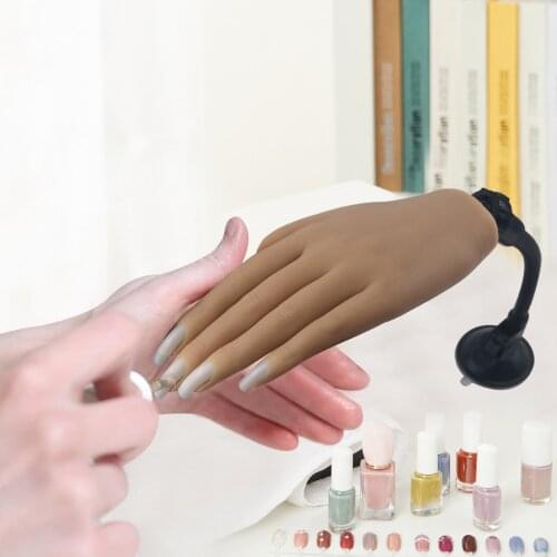 Realistic Silicone Nails Manneq Model With Stand Base for Practicing Nail Art Fingers Can be Bent Nail Art Beginners Enthusiasts