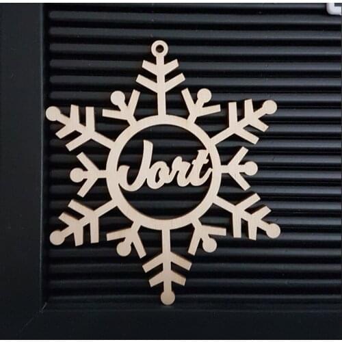 Christmas baubles, personalized name snowflake, wooden Christmas tree ornament gift, laser cut winter rustic decorations