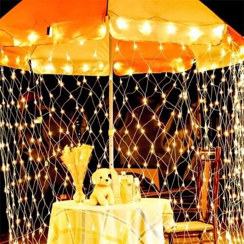 Net Night lights LED Garland Curtain Lamp for Christmas Decoration New Year Party Fairy Lights Outdoor Room Home Garden