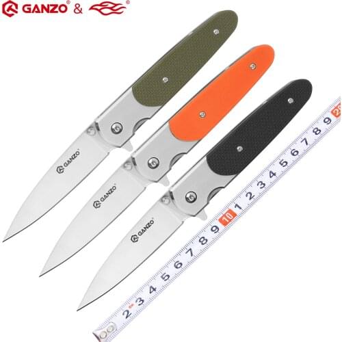 Ganzo G743-2 F743-2 G743-1 F743-1 58-60HRC 440C G10 or Wood Handle Folding Knife Outdoor Survival Camping Hunting Pocket Knife