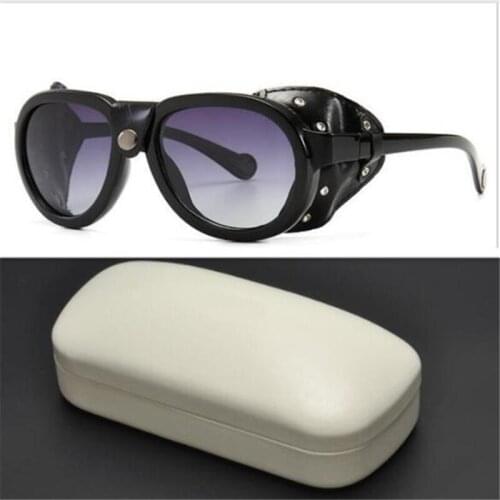 KAPELUS Round windshield sunglasses Rivet sunglasses with leather cover New sunglasses for men and women