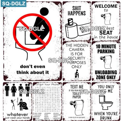 [SQ-DGLZ] Bathroom Metal Sign Vintage Metal Plaque Indicator Plates Decor For Pub Bar Home Wall Decor Tin Signs Signage Poster