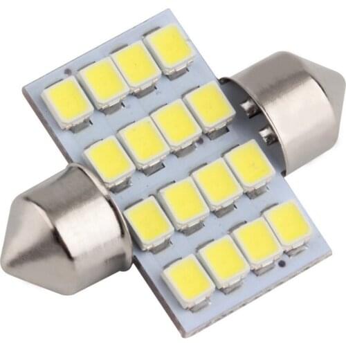 16 SMD LED 1210 31mm Car Warm White Interior Dome Festoon Bulb Light Lamp DC 12V C5W Lights Bulb Lamp Drop Shipping