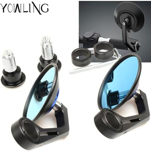Universal Sport Bikes for 7/8 22mm Handle Bar Motorbike Scooters CNC Side Rear View Mirror Motorcycle Bar End Rearview Mirror
