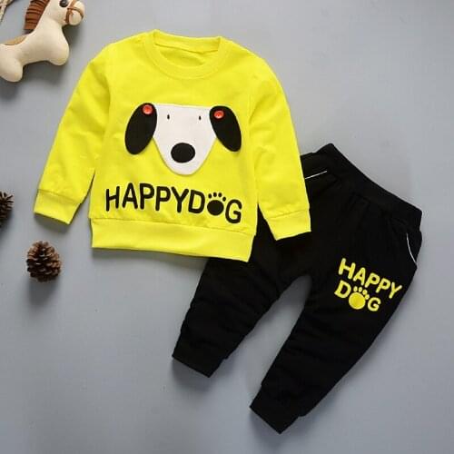 Spring Girls Clothing Sets 2018 New Active Boys Clothing Sets Children Clothing Cartoon Print Sweatshirts+Pants Suit