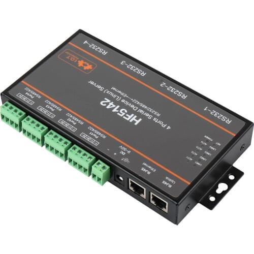 High Flying HF5142 4 ports Serial Network Server FreeRTOS Device RS232/RS485/RS422 to Ethernet Converter TCP IP Telnet Modbus