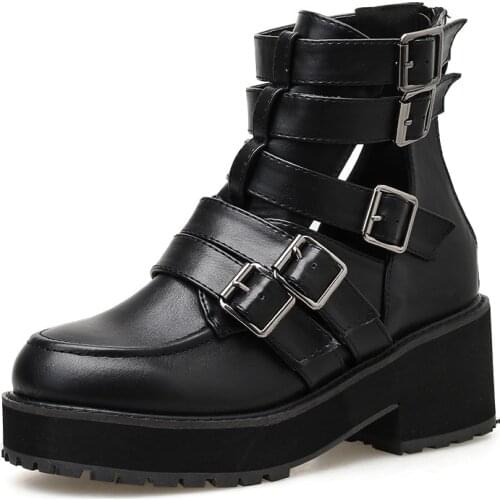 2019 autumn and winter punk thick-soled boots womens thick with Japanese Harajuku style platform shoes with motorcycle boots