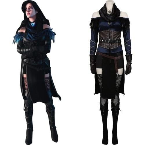 Yennefer Cosplay Costume Outfits Top+Skirt Full Suit Halloween Carnival Costumes