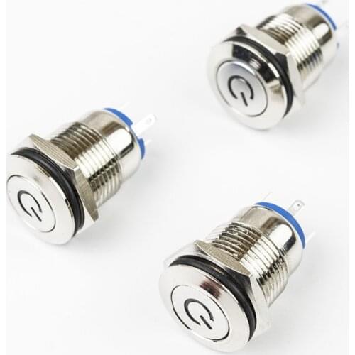 1piece 16mm Indicator Light Touch Self-reset Button 220v Power Switch Power Amplifier Preampl Switch