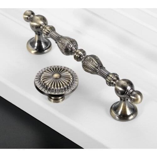 1 PC 96MM Dresser Wooden Door Pull Knobs Antique Bronze Furniture Handle Kitchen Cabinets Wardrobe Cupboard Handle Home Decor