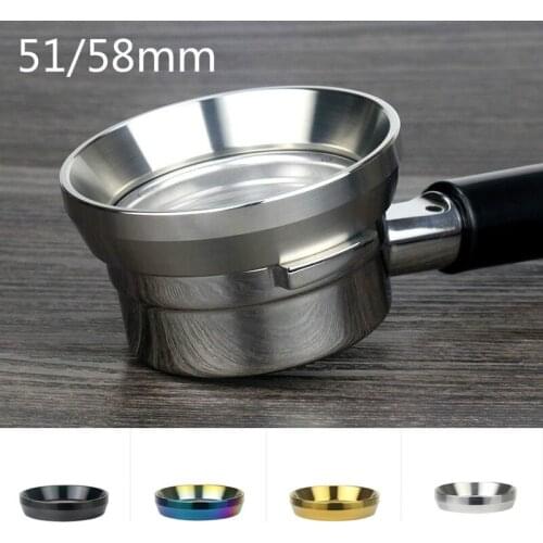 1pc Stainless Steel Intelligent Dosing Ring for Brewing Bowl Coffee Powder for Espresso Barista Tool 51/58MM Profilter