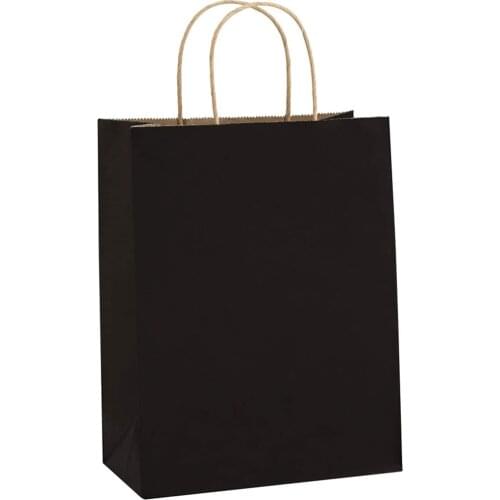 10PCS/Pack Kraft Paper Wrapping Bags with Handle for Shopping Retail Party Favor Merchandise Cookie Wedding Christmas Gift Bag