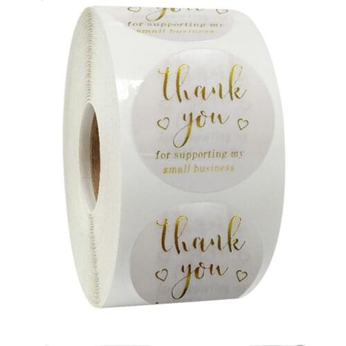 100-500pcs Transparent Foil “Thank You For Supporting My Small Business” Lables Stickers For Wedding Party Gift Card Decoration