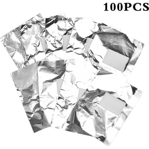 100Pcs Aluminium Foil Remover Wraps with Acetone Nail Art Cotton Wipes Soak Off Acrylic UV Gel Nail Polish Removal Tools