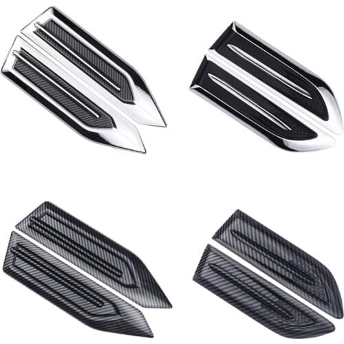 2 Pcs Universal Self-Adhesive Air Flow Vent Fenders Side Decor Sticker for Car Cover Intake Grille Duct Decor