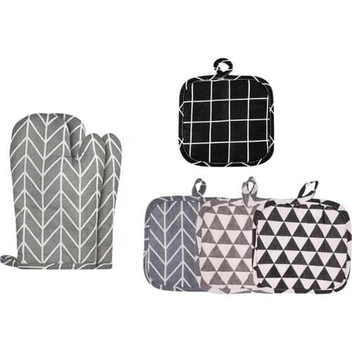 6 Pcs Oven Mitts and Pot Holders Kitchen Microwave Mitts Heat Resistant Oven Mittens and Oven Hot Mitts Pad for Cook,Etc