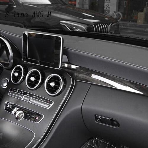 Car Styling Center Console Air outlet Dashboard Covers Stickers Trim For Mercedes Benz C Class W205 180 200 GLC X253 Accessories