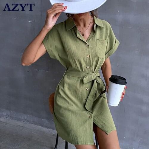 Модные платья-рубашки AZYT China At AliExpress