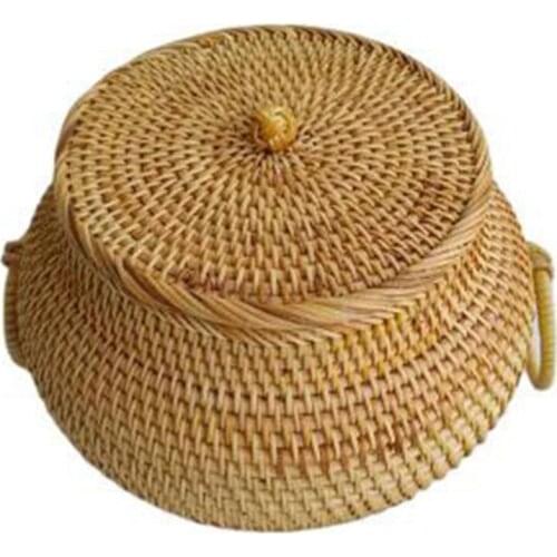 Autumn Rattan Tea Cans Best Selling Loose Tea Storage Box High-End Handmade Pastoral Style Natural Material Snack Box