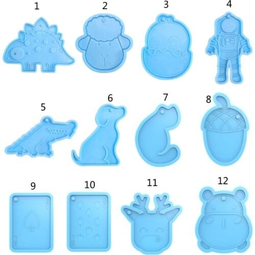 Keychain Epoxy Resin Mold Jewelry Pendants Silicone Mould DIY Crafts Decorations Casting Tools