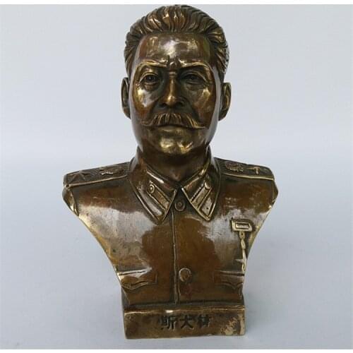 17CM TALL Stalin bronze statue # TOP Collection # Soviet Socialist Republics Russia Joseph Stalin leader old statue Decoration