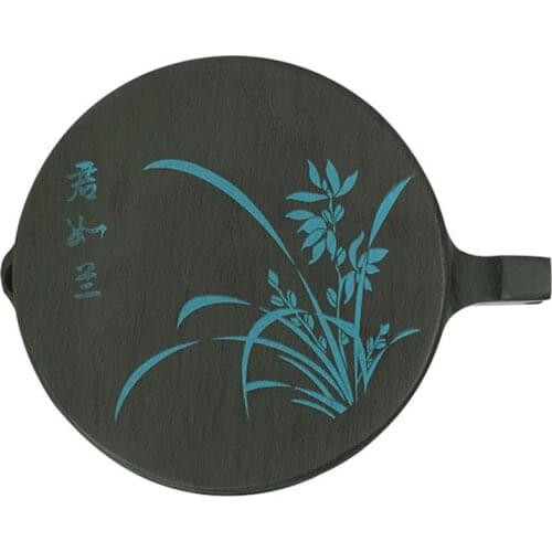 Calligraphy Inkstone Chinese Inkslab Traditional Calligraphy Tool Fish Shaped Orchid Inkstone Calligraphy ink pool with cover