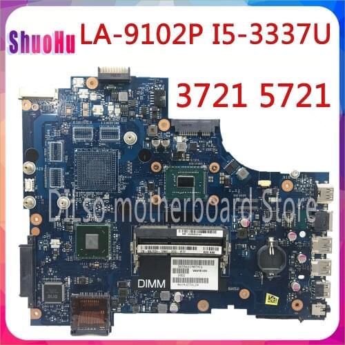 CN-03WVDR 03WVDR I5-3337U CPU Mainboard Original VAW11 LA-9102P REV:1.0 For Dell Inspiron 17 3721 5721 Laptop Motherboard