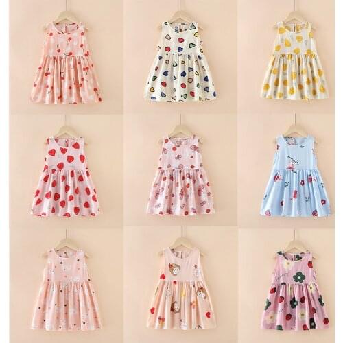 Children Girl Dress Summer Child Girls Clothing Cotton Sleeveless Flower Kids Summer Dresses for Baby Clothes Girls Dresses