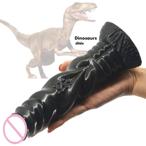 FAAK Animal Dildo Dinosaur Black Penis Screw Thread Raise Point Stimulate Dildo Adult Products Sex Toys Anal Plug Massage