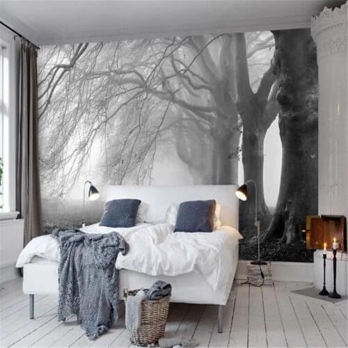 Milofi custom photo wallpaper modern minimalist nostalgic pastoral style big tree forest mural home decoration background wall