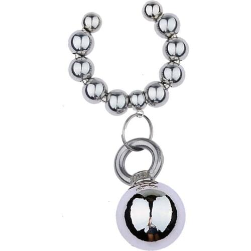 Stainless Steel Metal Cock Ring Ball Weight Erotic Adult Sex Toys For Men Penis Training Dick Cbt BDSM Penis Ring Beads