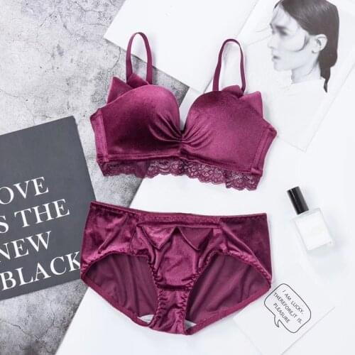 Fashion Cat Ears Bra Panties Set Women Push Up Gathered Bra Female Sexy Bras Lingeries Set