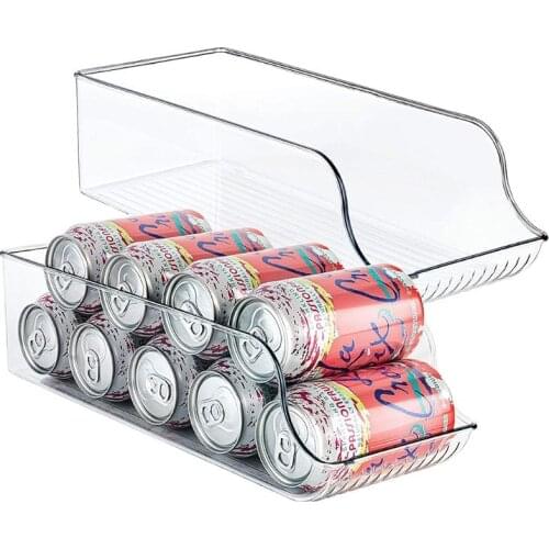 Drink Can Storage Holder Beverage Canned Food Organizer Box Container Dispenser Bin for Refrigerator Freezer Countertop