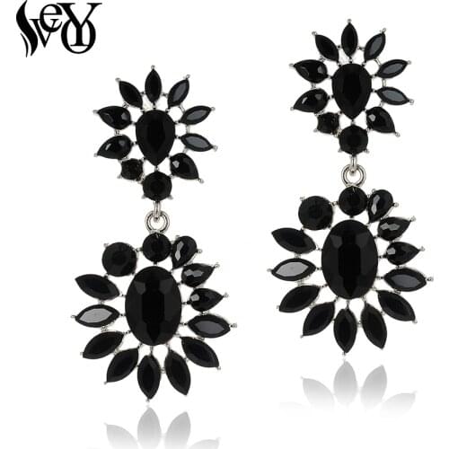 VEYO Crystal Drop Earrings Gold Vintage Hollow Dangle Earrings Fashion Jewelry for Women New Free shipping