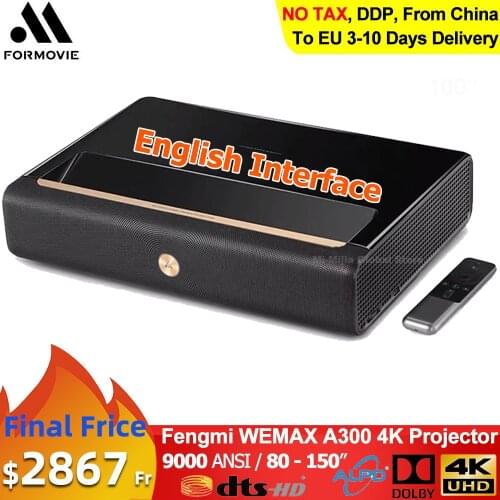 WEMAX A300 4K ALPD Ultra Short Throw Laser Projector 250nit 4000:1 Contrast Ratio Support HDR Voice Control Cinema Home Theater