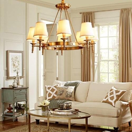 Chandelier All Copper Rectangular suspension Lamps Room Bedroom Chandeliers Modern led Chandeliers Gold Light luminaire fixtures