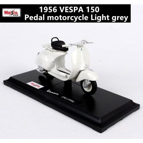 Maisto 1:18 VESPA 1956 150 Pedal Motorcycle Alloy Metal Motormike Diecast Road Racing Model