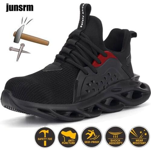 Fashion safety shoes lightweight and breathable sports steel toe corrosion-resistant work boots protect the toes indestructible