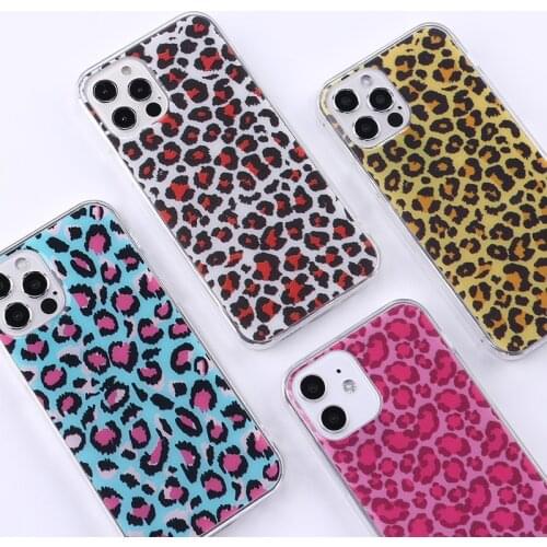 Fashion Leopard Print Sexy Phone Case For iPhone 12 11 Pro Max XR XS Max X 8 7 6S Plus Soft Transparent Back Cover Coque Funda