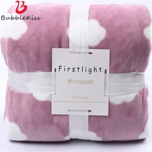 Bubble Kiss Fleece Blankets Soft for Bedroom Home Decor Velvet Blanket Flannel Blanket Pink Colorful Warm Blanket for Summer