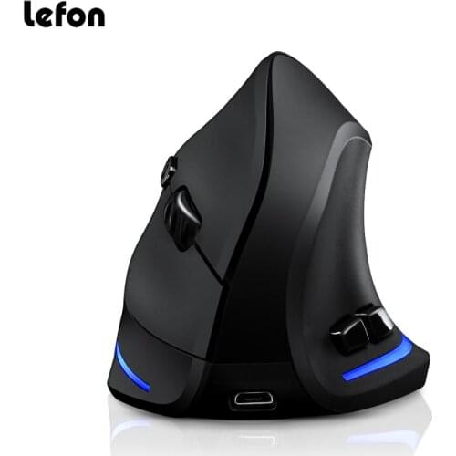 Lefon Vertical Wireless Mouse Game Rechargeable Ergonomic Mouse RGB Optical USB Mice For Windows Mac 2400 DPI 2.4G